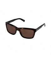Chic and simple, Dolce & Gabbanas mock tortoiseshell sunglasses lend sleek edge to every outfit - Mock tortoise acetate square-shaped frames, brown lenses, silver-toned insert and printed logo on temples - Lens filter category 3, 100% UV protection - Comes with a logo-embossed hard carrying case and drawstring pouch - A cool choice, perfect for wearing with everything from suits and tailored coats to sporty parkas and jeans