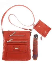 Subtle edging emphasizes the preppy-chic lines of this crossbody bag from Tyler Rodan, and 3 front pockets give you instant access to your stuff. Comes with a detachable zip pouch with front flap pocket. Subtle edging emphasizes the preppy-chic lines of this crossbody bag from Tyler Rodan, and 3 front pockets give you instant access to your stuff. Comes with a detachable zip pouch with front flap pocket.