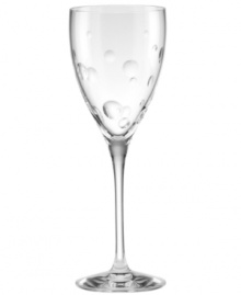 A nice surprise, this goblet from the Society Hill crystal stemware collection features pressed dots and clean lines in luminous crystal from kate spade new york. A nice surprise, this goblet from the Society Hill crystal stemware collection features pressed dots and clean lines in luminous crystal from kate spade new york.