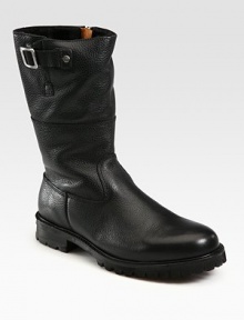 Superior craftmanship for long-lasting wear, designed in rich leather with side buckle detail.Leather upperPadded insoleRubber soleImported Superior craftmanship for long-lasting wear, designed in rich leather with side buckle detail.Leather upperPadded insoleRubber soleImported