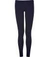 Sumptuously soft and effortlessly cool, Donna Karans pure, ink blue cashmere blend knit leggings epitomize understated luxury - Crafted with a touch of flattering stretch material - Curve-hugging, medium-rise pull on style with elasticated waist - All-over fine ribbing and cuffed ankles - A must for chic off duty looks - Pair with oversize pullovers, long white button downs and tunic tops