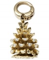 A pine cone with panache. Fossil's charm, crafted from gold-tone stainless steel, dazzles with sparkling accents. Approximate length, charm: 1/2 inch. Approximate length, clip: 1/2 inch.