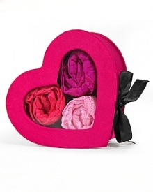 Show your love with a Hanky Panky heart boxed gift set featuring three signature low-rise thongs. Show your love with a Hanky Panky heart boxed gift set featuring three signature low-rise thongs.