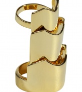 Make a stylish statement in this large hinge ring from New York Jewelry designer Eddie Borgo - Gold-plated three-part hinge ring - Pair with a figure-hugging cocktail sheath or an elevated jeans-and-tee ensemble