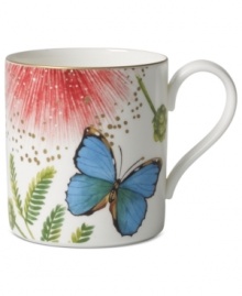 An exotic beauty, the Amazonia teacup brings a room to life with flora and fauna from the rainforest. Luscious color and sumptuous gold accents adorn the premium bone china of Villeroy & Boch. An exotic beauty, the Amazonia teacup brings a room to life with flora and fauna from the rainforest. Luscious color and sumptuous gold accents adorn the premium bone china of Villeroy & Boch.
