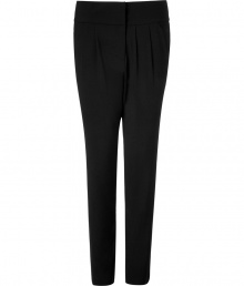 Effortless cool looks get an understated modern edge with Iros jet black harem pants - Wide waistband, side slit pockets, pleated front - Pair with chunky knits and kick-around ankle boots Effortless cool looks get an understated modern edge with Iros jet black harem pants - Wide waistband, side slit pockets, pleated front - Pair with chunky knits and kick-around ankle boots