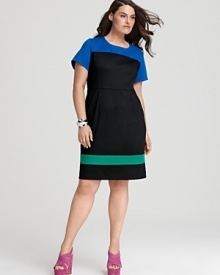 DKNYC Plus Size Color Block Ponte Dress