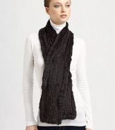 EXCLUSIVELY AT SAKS.COM A luxurious knitted, dyed or natural rabbit style. About 7 X 70Natural or dyed rabbitSpecialist dry cleanImported Fur origin: China
