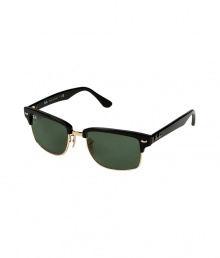 An angular fusion of iconic Ray-Ban frames, these cool sunglasses lend a bold retro feel to every outfit - Black plastic half-frames and handles, gold-toned metal half-frames and bridge, clear nude nose-pieces, crystal green G-15 XLT semi-mirrored lenses, signature logo on both temples - Lens filter category 3, 100% UV protection - Comes with a logo-stamped semi-hard carrying case - A timeless choice destined to become your four season favorites An angular fusion of iconic Ray-Ban frames, these cool sunglasses lend a bold retro feel to every outfit - Black plastic half-frames and handles, gold-toned metal half-frames and bridge, clear nude nose-pieces, crystal green G-15 XLT semi-mirrored lenses, signature logo on both temples - Lens filter category 3, 100% UV protection - Comes with a logo-stamped semi-hard carrying case - A timeless choice destined to become your four season favorites
