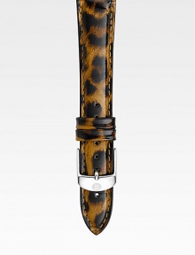 Polished patent leather strap makes a striking addition to your Michele watch. Fits the 18mm Deco and CSX36 collections Leather Buckle closure Floral, Cheetah Glitter, Leopard Glitter and Cheetah: Made in USA Dark Patchwork: Made in France Polished patent leather strap makes a striking addition to your Michele watch. Fits the 18mm Deco and CSX36 collections Leather Buckle closure Floral, Cheetah Glitter, Leopard Glitter and Cheetah: Made in USA Dark Patchwork: Made in France