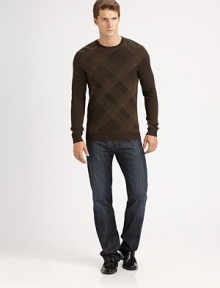 A subtle, birdseye stripe adds shape and structure to this modern-fit pullover sweater rendered in a rich cotton blend.CrewneckRibbed knit collar, cuffs and hem60% cotton/30% modal/10% silkDry cleanImported A subtle, birdseye stripe adds shape and structure to this modern-fit pullover sweater rendered in a rich cotton blend.CrewneckRibbed knit collar, cuffs and hem60% cotton/30% modal/10% silkDry cleanImported