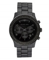 Black on black. Michael Kors goes to the dark side with this Blackout watch.