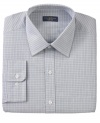 Shake up your collection of stripes and solids with this check shirt from Club Room.