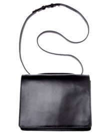 A sleek look ready to go from the workplace to dinner on the town. This BCBGMAXAZRIA shoulder bag features a smooth leather design with long shoulder strap. A sleek look ready to go from the workplace to dinner on the town. This BCBGMAXAZRIA shoulder bag features a smooth leather design with long shoulder strap.