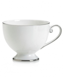 Pure refinement simply stated, the Mikasa Cameo Platinum dinnerware and dishes collection is shear elegance in classic form. Dazzling white china is delicately embellished with platinum band detailing. The understated style of this teacup works as well with other patterns as it does with the coordinating collection. Pure refinement simply stated, the Mikasa Cameo Platinum dinnerware and dishes collection is shear elegance in classic form. Dazzling white china is delicately embellished with platinum band detailing. The understated style of this teacup works as well with other patterns as it does with the coordinating collection.