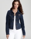 Exclusively at Bloomingdale's, this Hudson jean jacket epitomizes classic-cool style with an ever-so-subtly faded dark wash and impeccable fit.