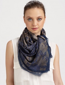 EXCLUSIVELY AT SAKS.COM. A glamorous flower and lace print with subtle logo detail adorns this modal and cashmere wrap.50% wool/50% silk55 X 55Dry cleanMade in Italy EXCLUSIVELY AT SAKS.COM. A glamorous flower and lace print with subtle logo detail adorns this modal and cashmere wrap.50% wool/50% silk55 X 55Dry cleanMade in Italy