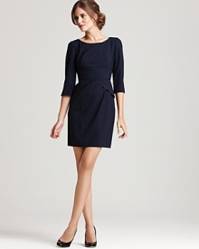 The LBD gets a luxe upgrade with this Cynthia Steffe dress featuring zippered sleeves and silk piping for a refined office look. Seam detail shapes the silhouette for the promise of a perfect fit--you just add the pumps.