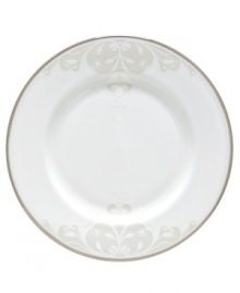 Refine your formal table with classic cream and white. Trimmed in platinum and accented with a raised dot and scroll pattern, this china dinnerware brings contemporary grace to special occasions. A pearlized finish adds subtle shimmer. Qualifies for Rebate Refine your formal table with classic cream and white. Trimmed in platinum and accented with a raised dot and scroll pattern, this china dinnerware brings contemporary grace to special occasions. A pearlized finish adds subtle shimmer. Qualifies for Rebate