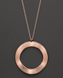 An elegant rose silver circular pendant on a fine chain from Ippolita.