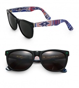 Classic wayfarer frames with colorful, geometric print temples crafted in lightweight acetate. Available in ndebele frames with brown lenses.Acetate100% UV ProtectionMade in Italy