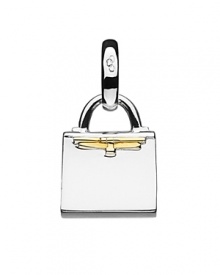 Show your appreciation of style with this sterling silver handbag charm, complete with 18 kt. gold plated accents.