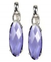 Lovely in lilac! A pretty purple hue stands out stylishly on these delicate clip on drop earrings from AK Anne Klein. Featuring faceted glass accents, they're set in silver tone mixed metal. Approximate drop: 1/2 inch.