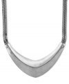 Futuristic fashion. Vince Camuto's double-chain statement pendant necklace is crafted from silver-tone mixed metal, giving it a post-modern look. Approximate length: 18 inches. Approximate drop: 1 inch.