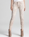 A khaki paisley print decorates these Current/Elliott jeans for the latest word of neo bohemian style.