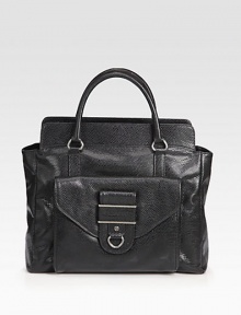 A roomy carryall in edgy lizard embossed leather, perfect for all your essentials.Double top handles, 5 dropTop zip closureProtective metal feetOne outside flap pocketOne inside zip pocketTwo inside open pocketsCotton lining13W X 12½H X 3½DImported A roomy carryall in edgy lizard embossed leather, perfect for all your essentials.Double top handles, 5 dropTop zip closureProtective metal feetOne outside flap pocketOne inside zip pocketTwo inside open pocketsCotton lining13W X 12½H X 3½DImported