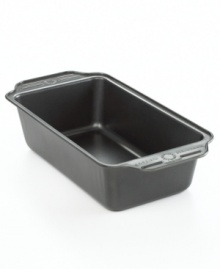 A classic shape for a whole variety of comfort foods, this heavyweight loaf pan does dinner and dessert just right. It features a scratch-resistant nonstick coating and oversized handles that ensure a strong, confident grip. Limited lifetime warranty. A classic shape for a whole variety of comfort foods, this heavyweight loaf pan does dinner and dessert just right. It features a scratch-resistant nonstick coating and oversized handles that ensure a strong, confident grip. Limited lifetime warranty.