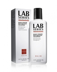 Introducing Lab Series Skincare for Men Hair Care. A new innovative shampoo and style wax with an exclusive blend of ingredients that helps protect and repair hair from root to tip. This advanced performance formula optimizes hair growth and help minimize the amount of hair lost each day. The result? Hair appears thicker, fuller and healthier. Root Power Regenerating Shampoo 8.0 oz. Introducing Lab Series Skincare for Men Hair Care. A new innovative shampoo and style wax with an exclusive blend of ingredients that helps protect and repair hair from root to tip. This advanced performance formula optimizes hair growth and help minimize the amount of hair lost each day. The result? Hair appears thicker, fuller and healthier. Root Power Regenerating Shampoo 8.0 oz.