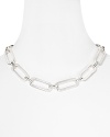 On the right side of classic, Lauren by Ralph Lauren's silver-plated necklace is a bold choice layered over a crisp neckline or cocktail dress.