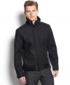 Keep warm in this fitted upgraded bomber style jacket by Calvin Klein.