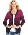 Layer your sleeveless styles with Charter Club's space-dyed plus size cardigan-- it's an Everyday Value!