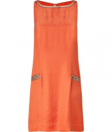Vibrant and sophisticated, this bold frock injects pared-down glamour into your going out look - Embellished bateau neck, sleeveless, relaxed silhouette, front welt pockets with embellishment, back keyhole opening - Pair with platform pumps and an embellished clutch Vibrant and sophisticated, this bold frock injects pared-down glamour into your going out look - Embellished bateau neck, sleeveless, relaxed silhouette, front welt pockets with embellishment, back keyhole opening - Pair with platform pumps and an embellished clutch