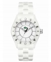 Eye-catching in all white, this sturdy watch from Lacoste is a breath of fresh air.