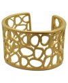 Fashion out in the open. This chic cuff bracelet from T Tahari's Essentials collection boasts a stylish openwork design. Nickel-free for sensitive skin. Crafted in 14k gold-plated mixed metal. Approximate width: 1-11/16 inches.