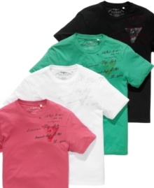 Give your graphic T shirt collection the stamp of approval with this cool style from LRG. Give your graphic T shirt collection the stamp of approval with this cool style from LRG.