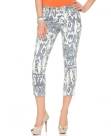 Lucky Brand Jeans' skinny jeans have edgy appeal thanks to a curve-hugging fit and of-the-moment ikat print. Lucky Brand Jeans' skinny jeans have edgy appeal thanks to a curve-hugging fit and of-the-moment ikat print.