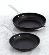 The workhorse of any working kitchen, Le Creuset's exceptional deep skillet puts in an impressive performance for every meal. Forged from hard-anodized aluminum, then impact bonded, this pan is harder than stainless steel and features a healthy, PFOA-free nonstick coating, both inside and out. 10-year warranty.