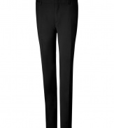 With their sharp modern fit and luxe virgin wool, Burberry Londons Mansell trousers put a chic, sartorial spin on workwear - Flat front, side and buttoned back slit pockets, sharply creased leg, hidden hook and button closures, zip fly, belt loops, unfinished hemline for custom tailoring - Modern slim fit, narrow straight leg - Team with the matching blazer and a flawless button-down for work, or dress down with a pullover and Chelsea boots for weekday sophistication