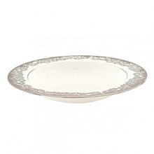Dazzle your guests with Silver Bouquet. Precious platinum is uniquely burnished outlining each elegant piece of this densely decorated pattern. Beautifully crafted, Silver Bouquet features clusters of flowers with a modern positive/negative approach.