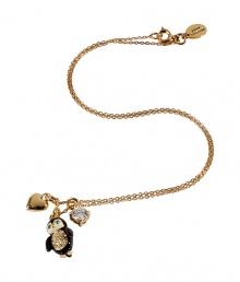 Work a girly, glamorous edge into your outfit with Juicy Coutures cute penguin pendant necklace - Lobster claw closure, engraved logo charm, white crystal embellishment - Wear over a chunky knit sweater and jeans, or a fancy party frock Work a girly, glamorous edge into your outfit with Juicy Coutures cute penguin pendant necklace - Lobster claw closure, engraved logo charm, white crystal embellishment - Wear over a chunky knit sweater and jeans, or a fancy party frock