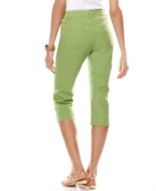 Hit a bright note in these slim Charter Club capris. A fabric blend with the right amount of stretch hugs your curves and offers all-day comfort!