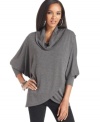 Soft and chic--Style&co.'s latest sweater is designed with a flattering silhouette and fashion-forward tulip hem.