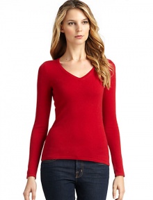 THE LOOKLuxe 2-ply cashmere from expertly maintained inner Mongolian cashmere goatsFeatures long, fine, smooth fibers top-dyed for maximum color saturationRibbed v-neckLong ribbed cuff sleeves Ribbed hemTHE FITAbout 24 from shoulder to hemTHE MATERIALCashmereCARE & ORIGINDry cleanImportedModel shown is 5'10 (177cm) wearing US size Small. This item was originally available for purchase at Saks Fifth Avenue OFF 5TH stores. THE LOOKLuxe 2-ply cashmere from expertly maintained inner Mongolian cashmere goatsFeatures long, fine, smooth fibers top-dyed for maximum color saturationRibbed v-neckLong ribbed cuff sleeves Ribbed hemTHE FITAbout 24 from shoulder to hemTHE MATERIALCashmereCARE & ORIGINDry cleanImportedModel shown is 5'10 (177cm) wearing US size Small. This item was originally available for purchase at Saks Fifth Avenue OFF 5TH stores.