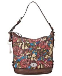 Simple and seriously chic, this classic bucket bag from Fossil reels in old school charm with a contemporary attitude. Whimsical floral print, leather trim and signature hardware add depth and dimension, while the spacious interior stashes your everyday essentials with ease. Simple and seriously chic, this classic bucket bag from Fossil reels in old school charm with a contemporary attitude. Whimsical floral print, leather trim and signature hardware add depth and dimension, while the spacious interior stashes your everyday essentials with ease.