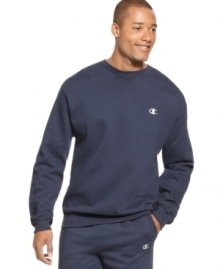 Kick back and relax knowing that you're saving the planet with this ultra-comfy eco-friendly fleece sweatshirt from Champion. Kick back and relax knowing that you're saving the planet with this ultra-comfy eco-friendly fleece sweatshirt from Champion.