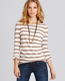Soft Joie Tee - Brier Striped Boat Neck Soft Joie Tee - Brier Striped Boat Neck